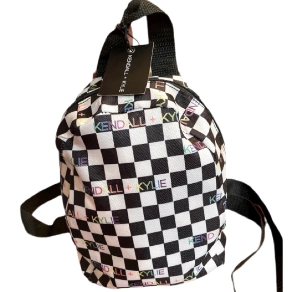 Kendall & Kylie Mini Backpack Black and White Checks